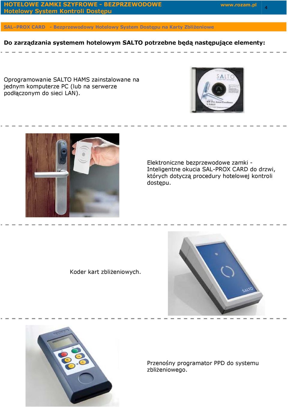 Elektroniczne bezprzewodowe zamki - Inteligentne okucia SAL-PROX CARD do drzwi, których dotyczą