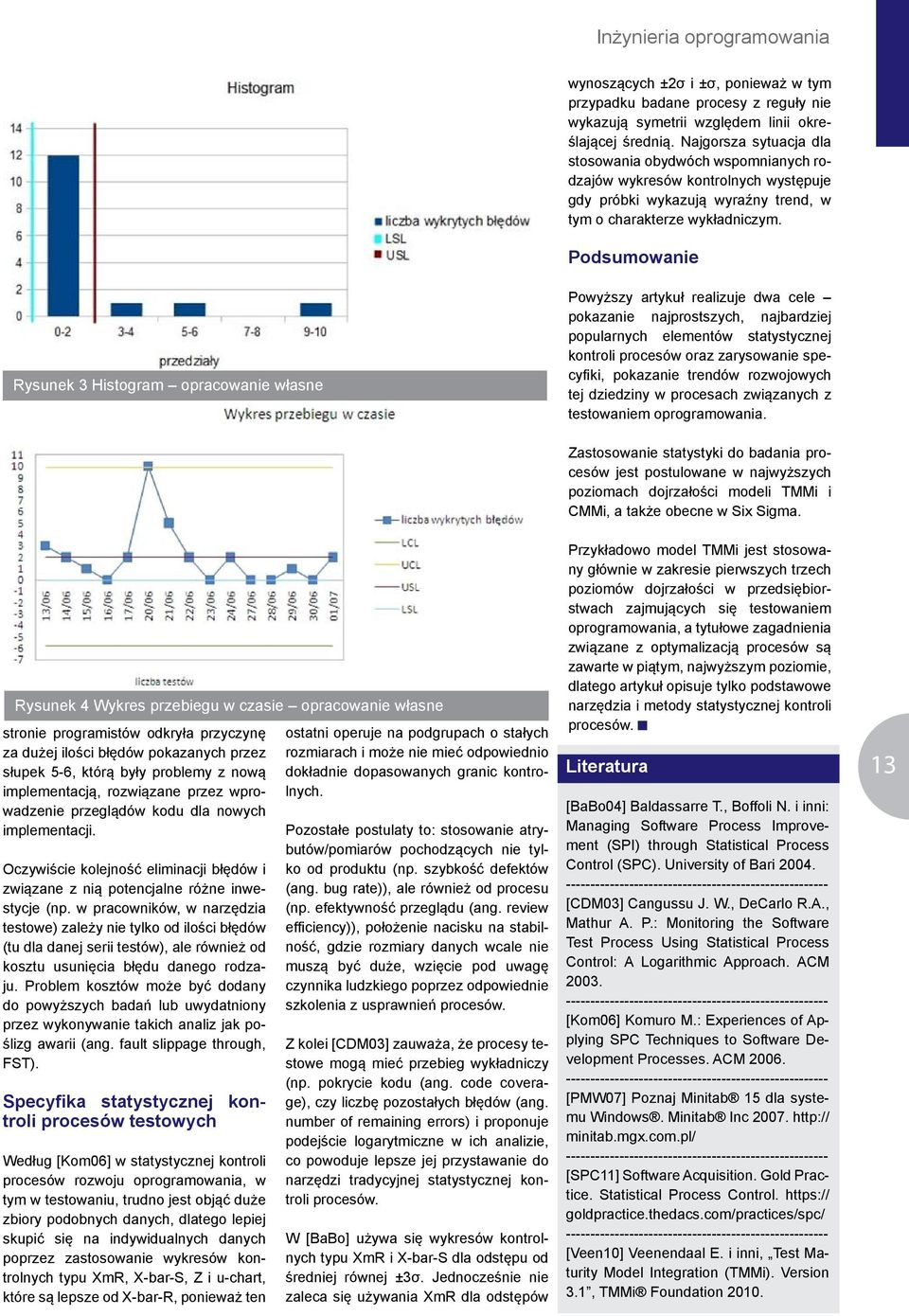 Podsumowanie Rysunek 3 Histogram opracowanie własne Powyższy artykuł realizuje dwa cele pokazanie najprostszych, najbardziej popularnych elementów statystycznej kontroli procesów oraz zarysowanie