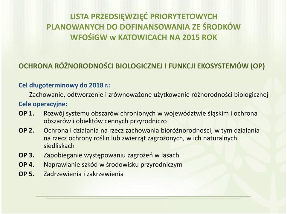 Ochrona i działania na rzecz zachowania bioróżnorodności, w tym działania na rzecz ochrony roślin lub zwierząt zagrożonych, w ich