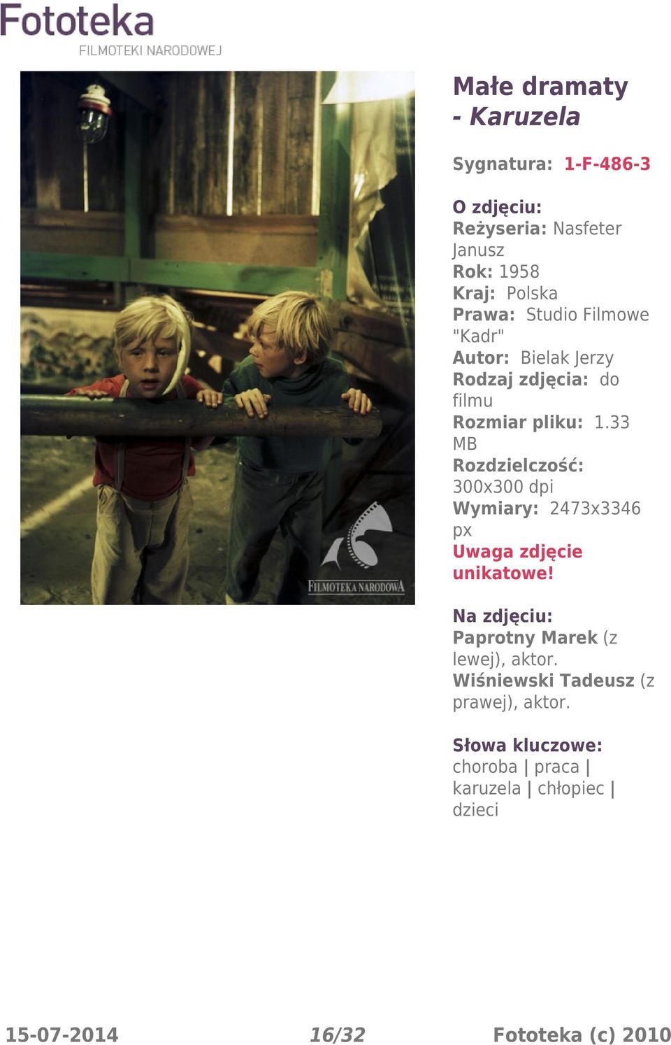 33 Wymiary: 2473x3346 Paprotny Marek (z lewej), aktor.