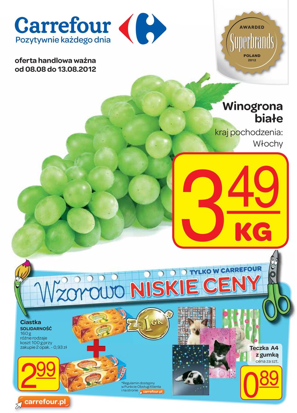 KG Ciastka SOLIDARNOŚĆ 160 g koszt 100 g przy zakupie 2 opak.