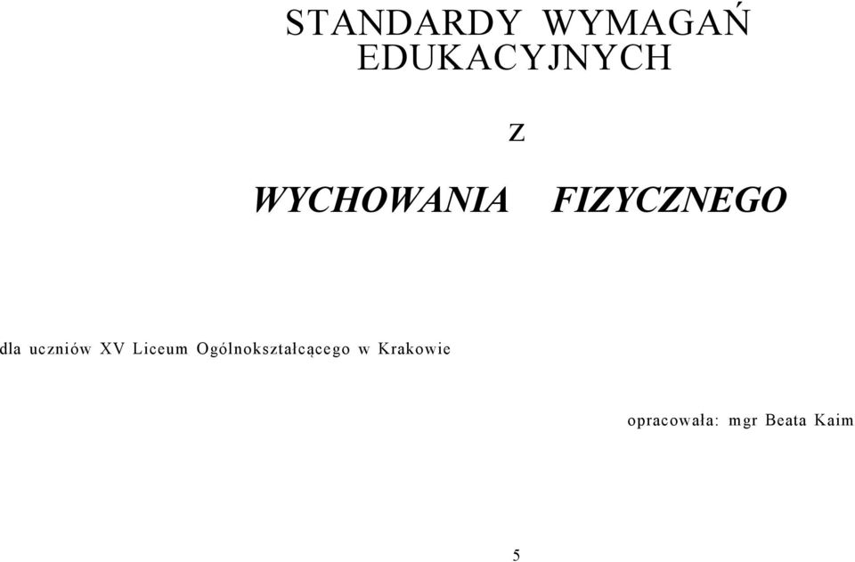 XV Liceum Ogólnokształcącego w