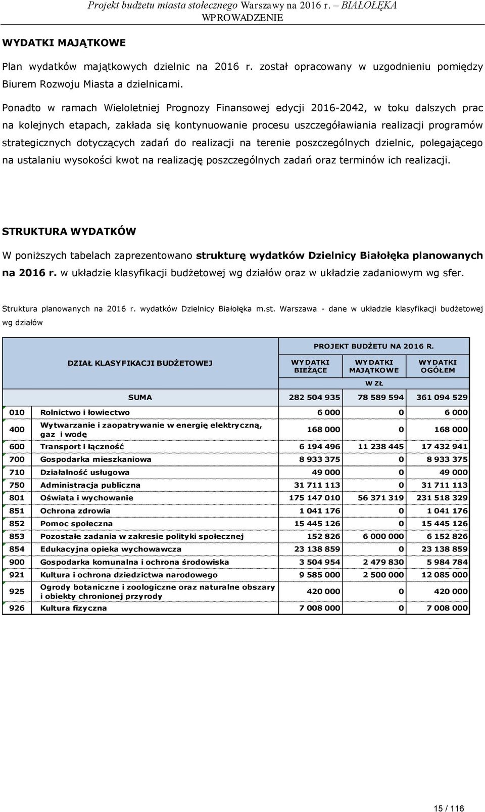 Ponadto w ramach Wieloletniej Prognozy Finansowej edycji 2016-2042, w toku dalszych prac na kolejnych etapach, zakłada się kontynuowanie procesu uszczegóławiania realizacji programów strategicznych