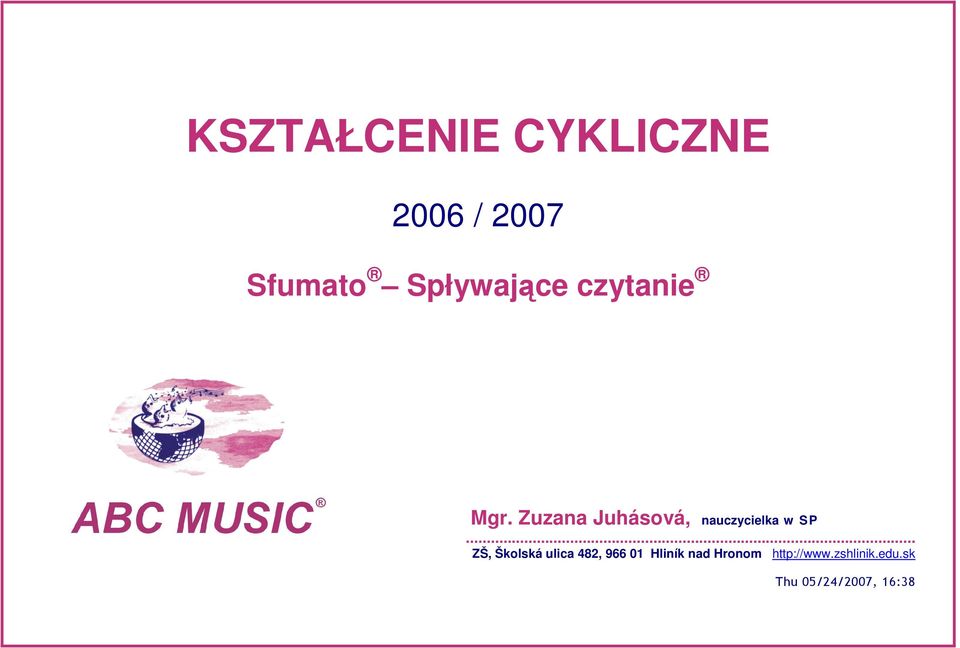 Zuzana Juhásová, nauczycielka w SP.