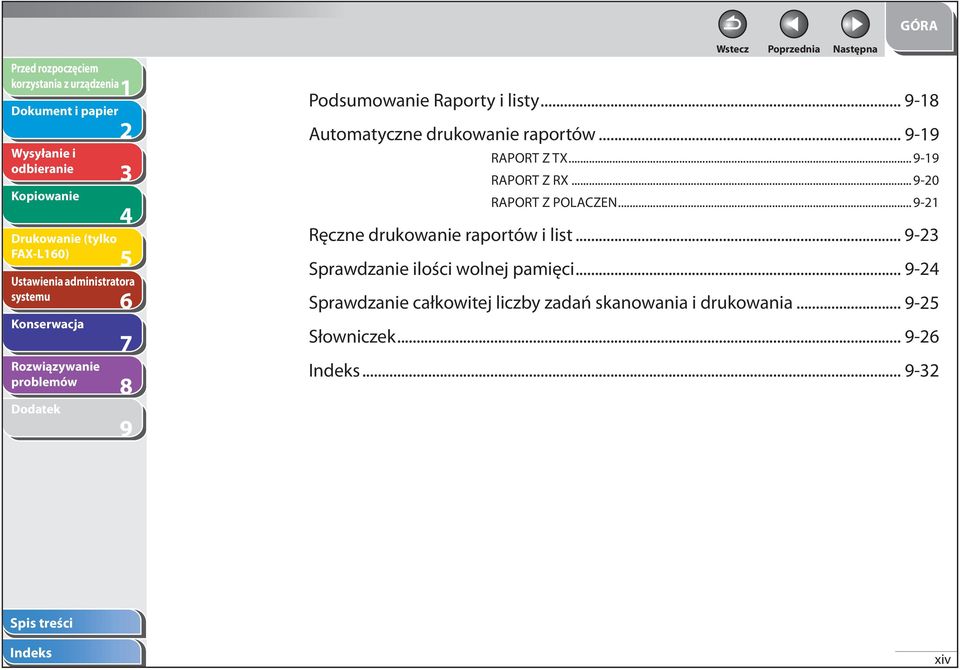 .. - Ręczne drukowanie raportów i list.