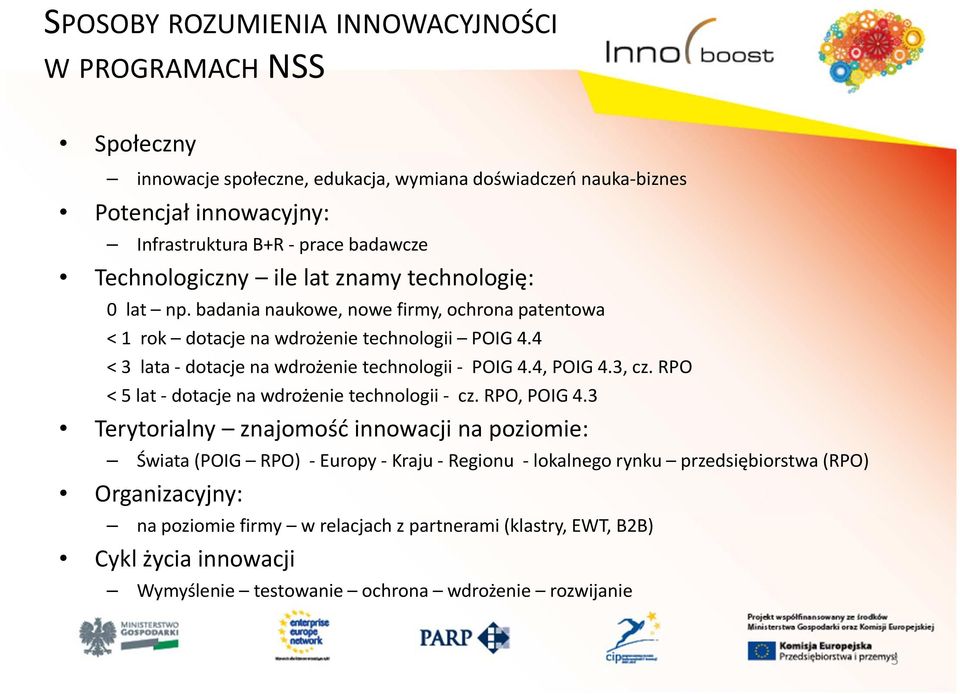 4 < 3 lata -dotacje na wdrożenie technologii - POIG 4.4, POIG 4.3, cz. RPO < 5 lat -dotacje na wdrożenie technologii - cz. RPO, POIG 4.