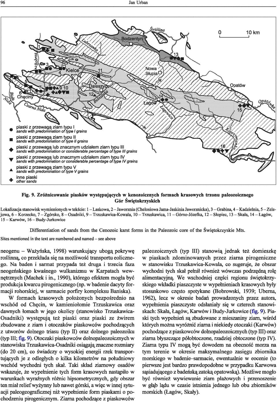 predomination or considerable percentage of type 11/ grains piaski z przewagą lub znacznym udziałem ziarn typu IV.
