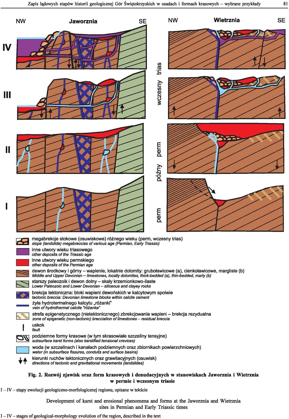 r:::::l"""] megabrekcje stokowe (osuwiskowe) różnego wieku (perm, wczesny trias) ~ _ s/ope (/andslide) megabreccias ot various age (Permian, Early Triassic) inne utwory wieku triasowego _ other