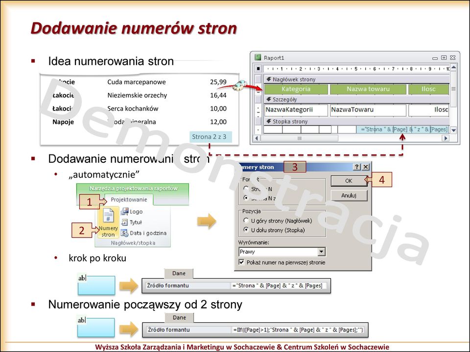 Serca kochanków 10,00 Napoje Woda mineralna 12,00 Dodawanie numerowania