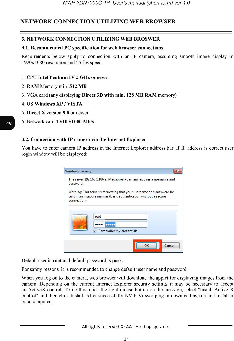0 NETWORK CONNECTION UTILIZING WEB BROWSER 3. NETWORK CONNECTION UTILIZING WEB BROSWER 3.1.