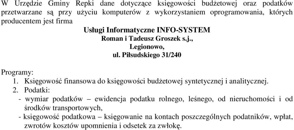 Księgowość finansowa do księgowości budŝetowej syntetycznej i analitycznej. 2.