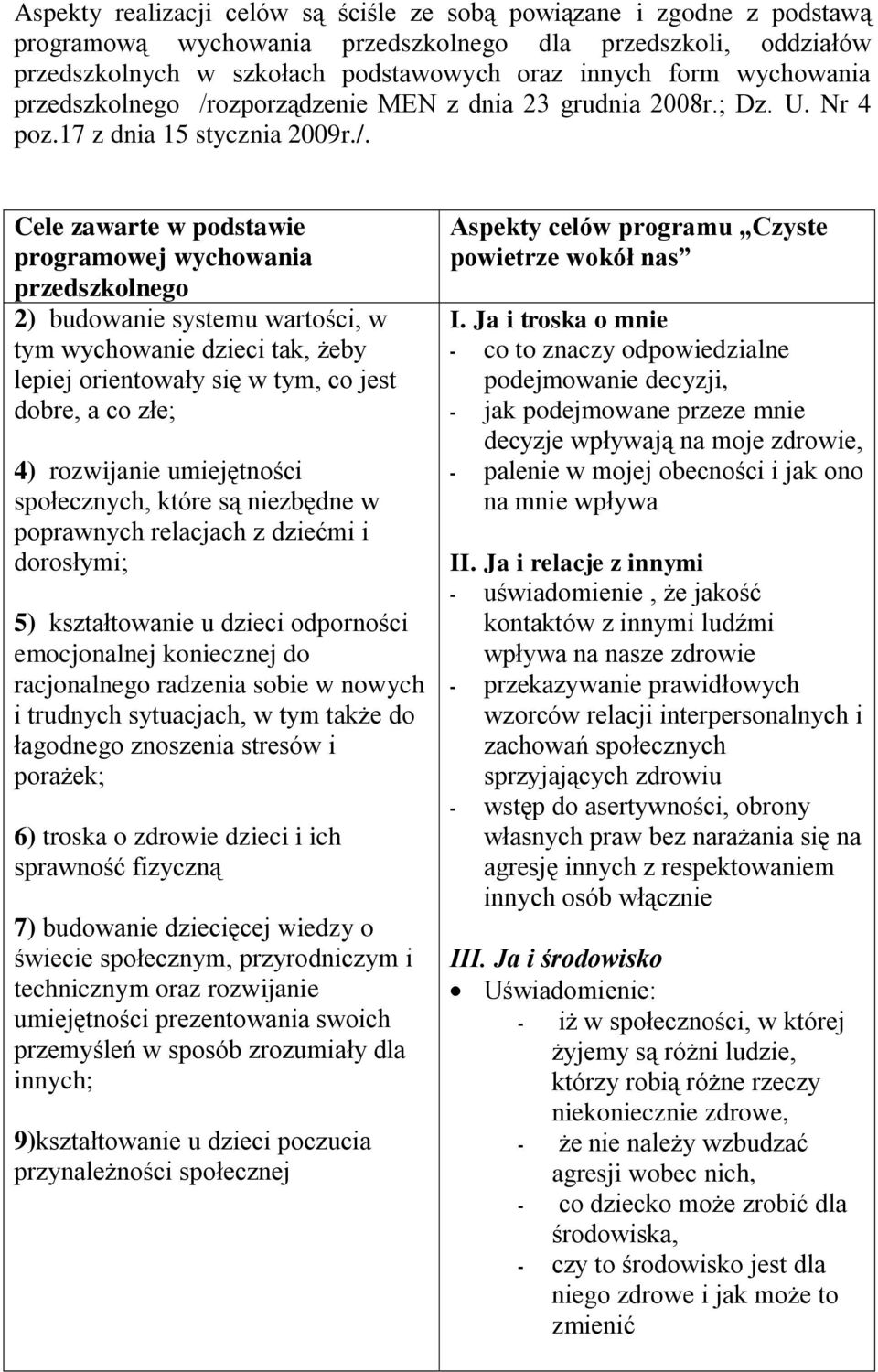 ozporządzenie MEN z dnia 23 grudnia 2008r.; Dz. U. Nr 4 poz.17 z dnia 15 stycznia 2009r./.