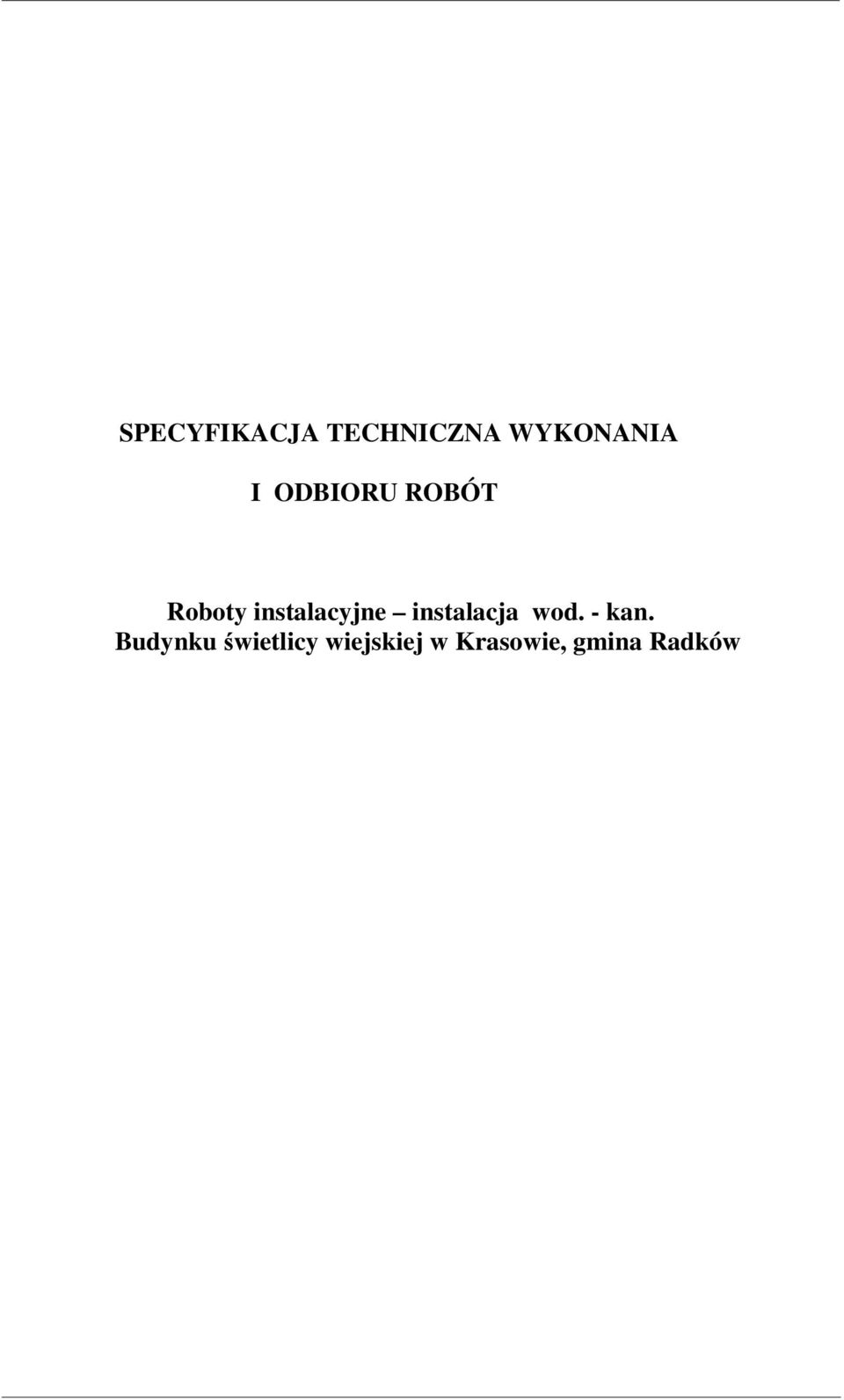 instalacja wod. - kan.