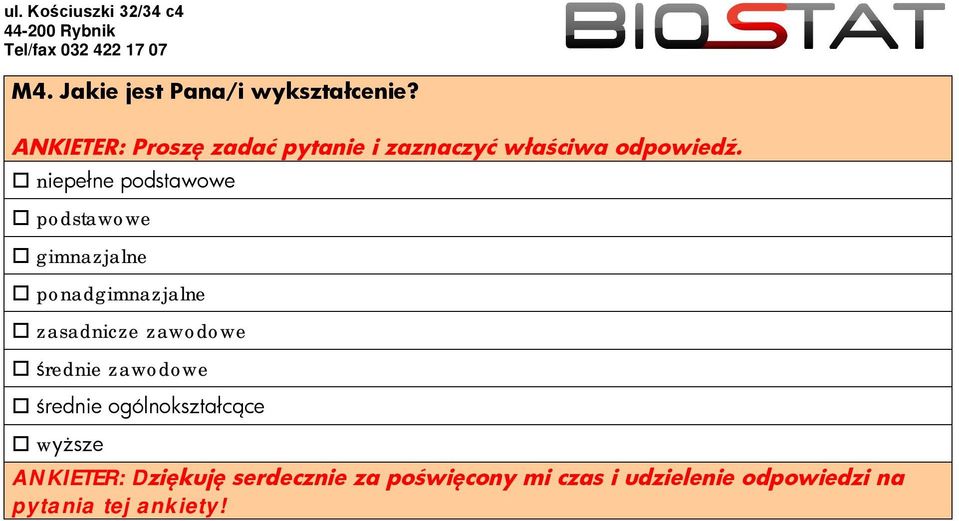 niepełne podstawowe podstawowe gimnazjalne ponadgimnazjalne zasadnicze zawodowe