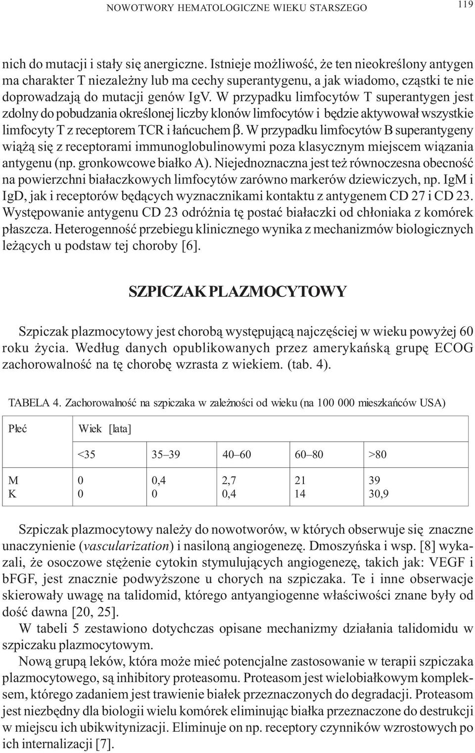W przypadku limfocytów T superantygen jest zdolny do pobudzania okreœlonej liczby klonów limfocytów i bêdzie aktywowa³ wszystkie limfocyty T z receptorem TCR i ³añcuchem β.