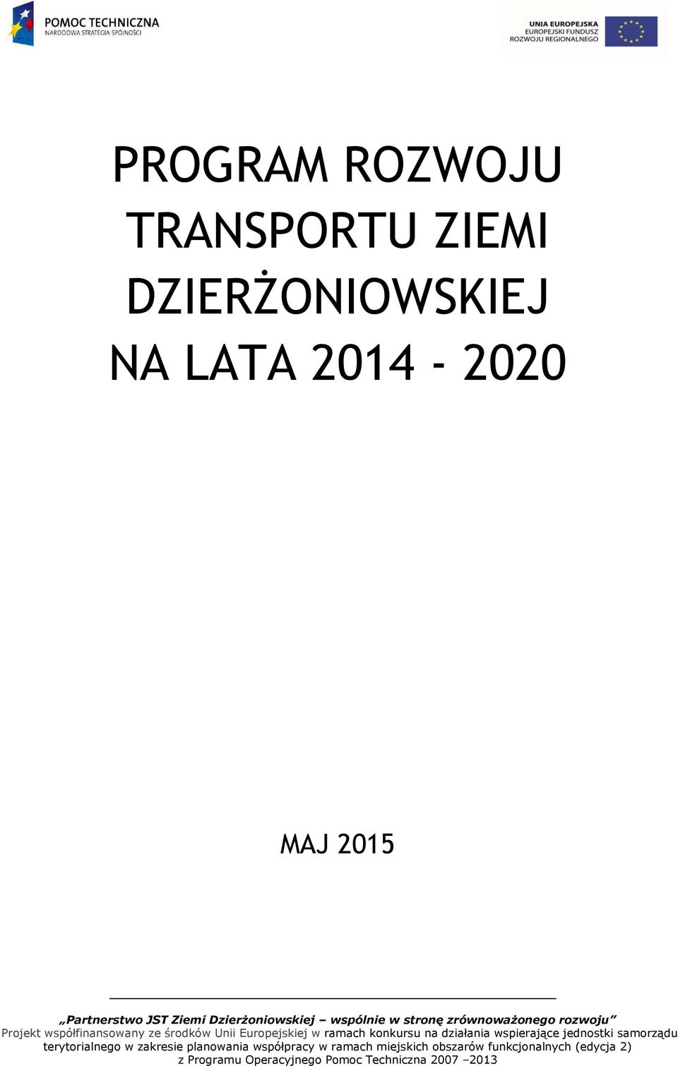 2014-2020 MAJ 2015 z Programu