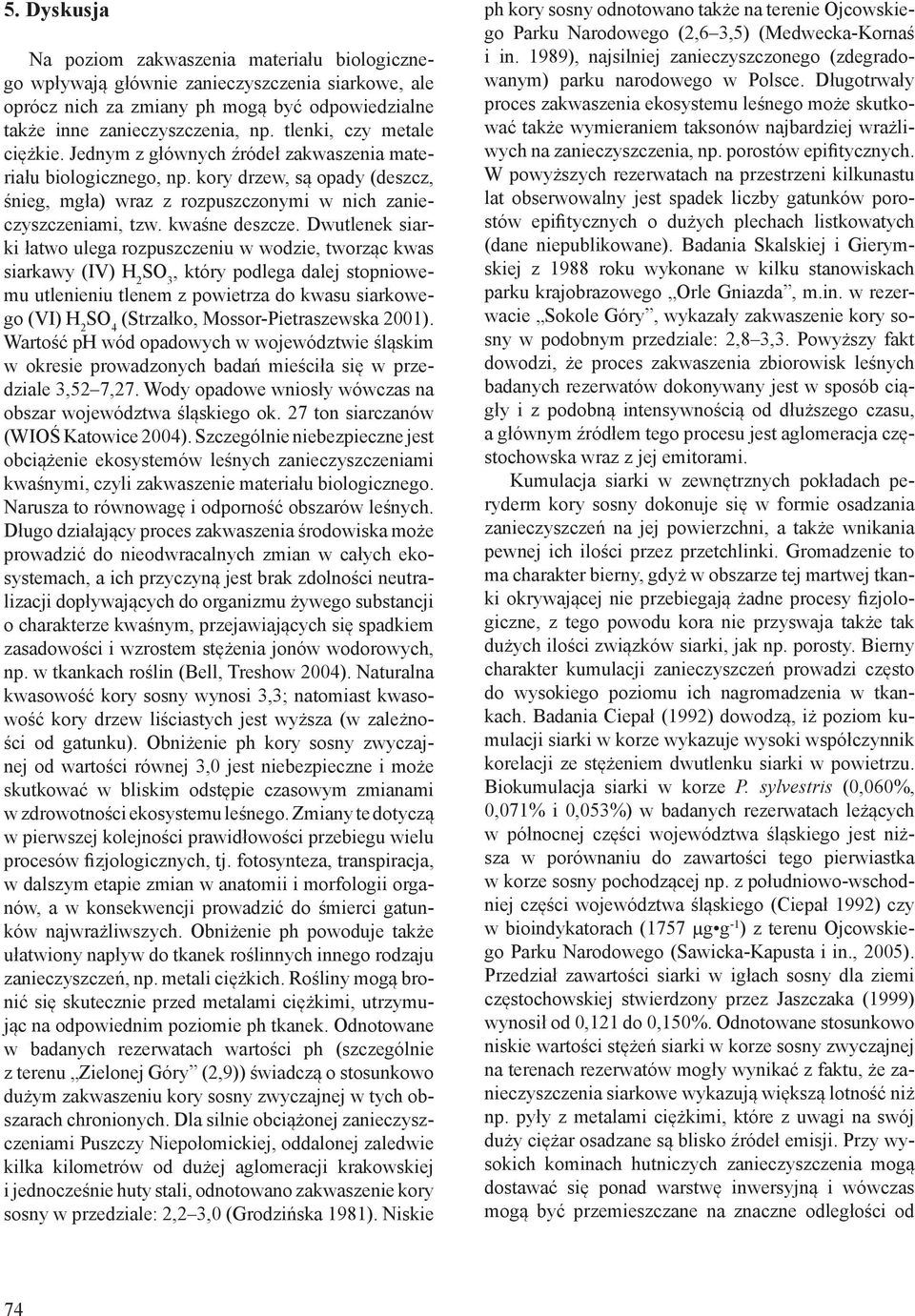 kwaśne deszcze.