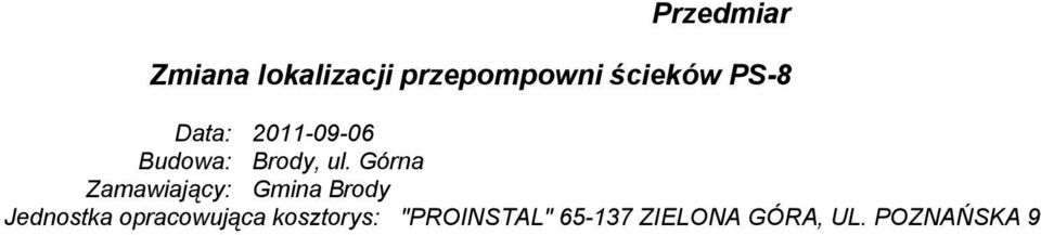 Górna Zamawiający: Gmina Brody Jednostka