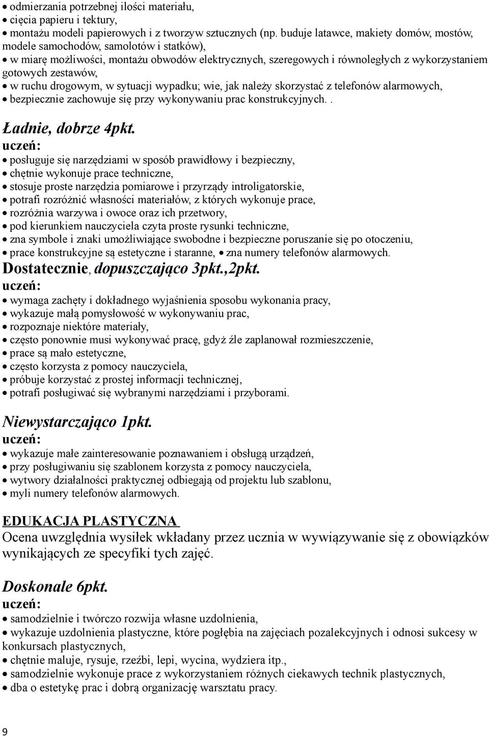ruchu drogowym, w sytuacji wypadku; wie, jak należy skorzystać z telefonów alarmowych, bezpiecznie zachowuje się przy wykonywaniu prac konstrukcyjnych.. Ładnie, dobrze 4pkt.