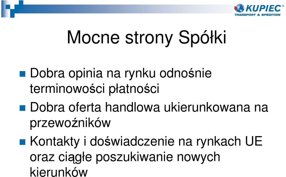 ukierunkowana na przewoźników Kontakty i