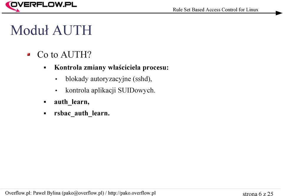 blokady autoryzacyjne (sshd), kontrola