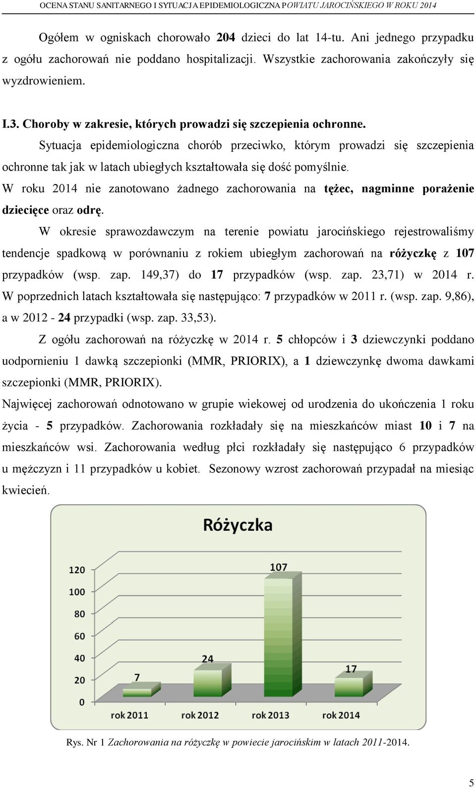 Sytuacja epidemiologiczna chorób przeciwko, którym prowadzi się szczepienia ochronne tak jak w latach ubiegłych kształtowała się dość pomyślnie.