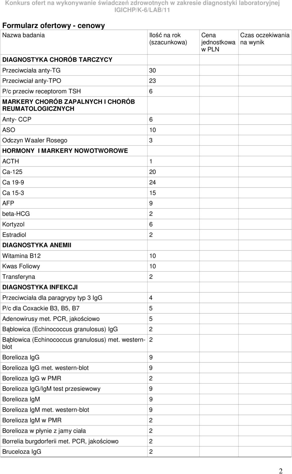DIAGNOSTYKA INFEKCJI Przeciwciała dla paragrypy typ 3 IgG 4 P/c dla Coxackie B3, B5, B7 5 Adenowirusy met.