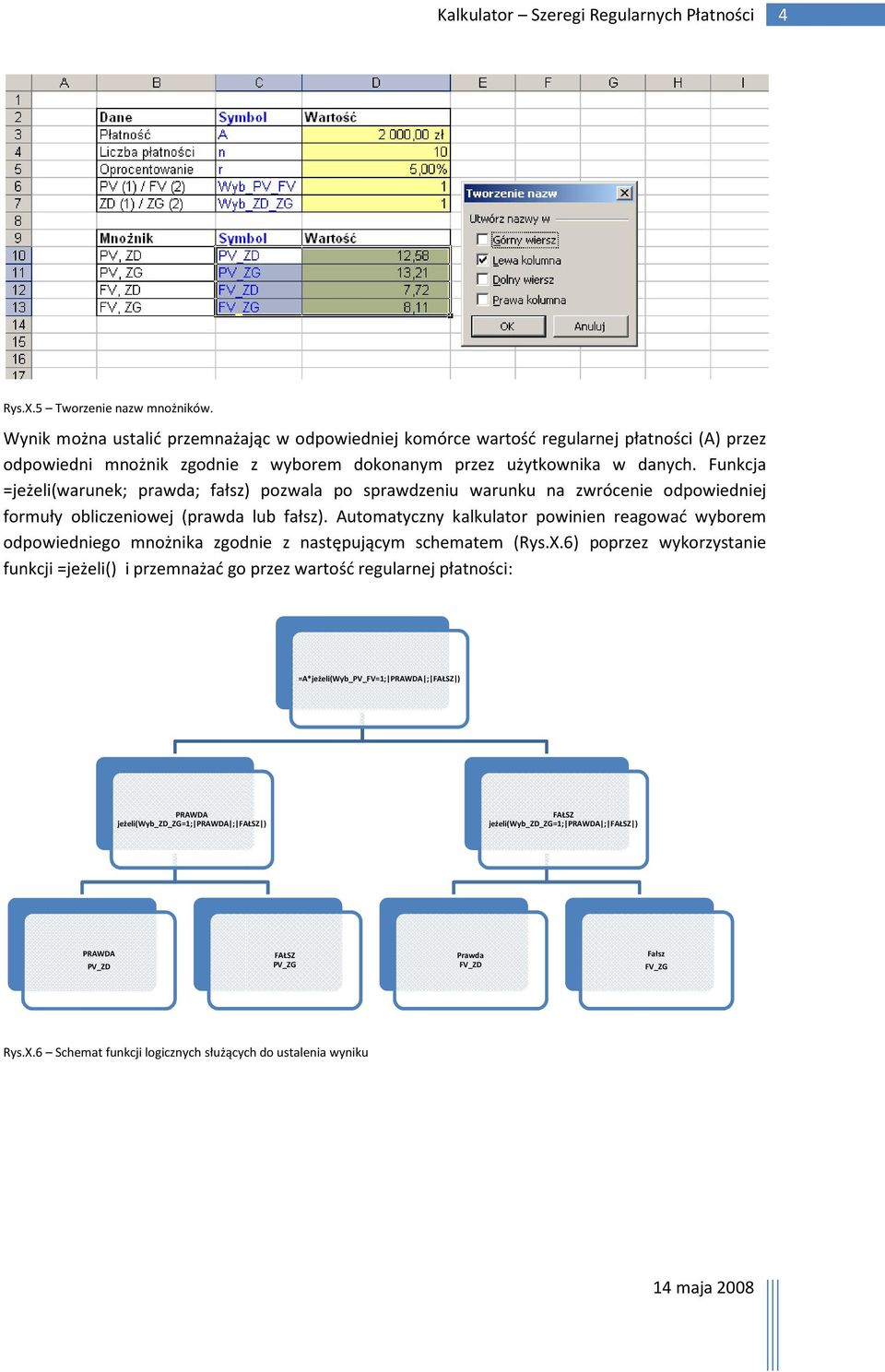 Funkcja =jeżeli(warunek; prawda; fałsz) pozwala po sprawdzeniu warunku na zwrócenie odpowiedniej formuły obliczeniowej (prawda lub fałsz).