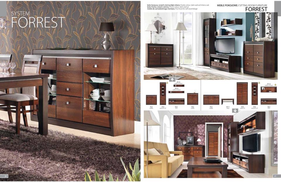 POKOJOWE / SITTING ROOM FURNITURE FORREST FR 14 wisząca FR 15 wisząca FR 16