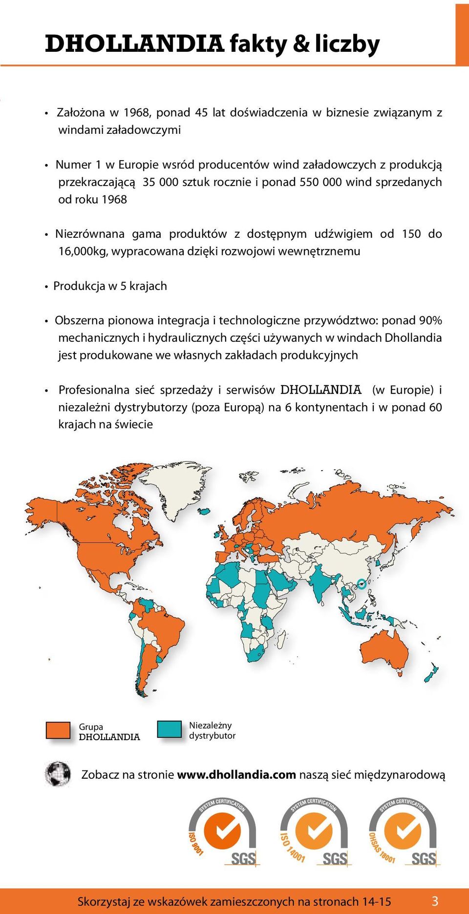 Obszerna pionowa integracja i technologiczne przywództwo: ponad 90% mechanicznych i hydraulicznych części używanych w windach Dhollandia jest produkowane we własnych zakładach produkcyjnych