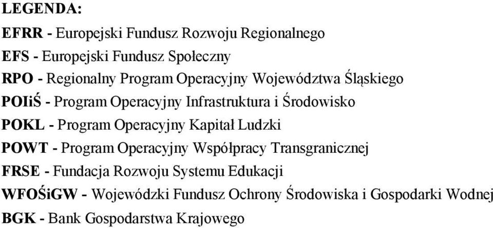Program Operacyjny Kapitał Ludzki POWT - Program Operacyjny Współpracy Transgranicznej FRSE - Fundacja