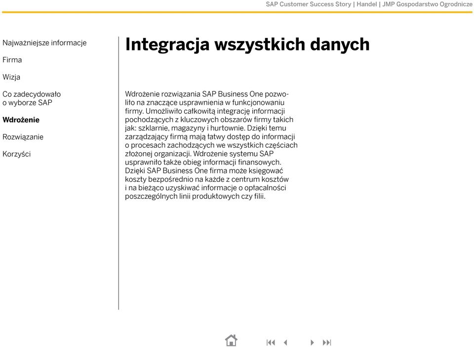 Dzięki temu zarządzający firmą mają łatwy dostęp do informacji o procesach zachodzących we wszystkich częściach złożonej organizacji.