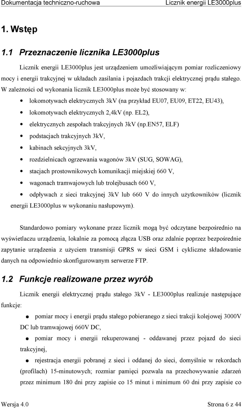 EL2), elektrycznych zespołach trakcyjnych 3kV (np.