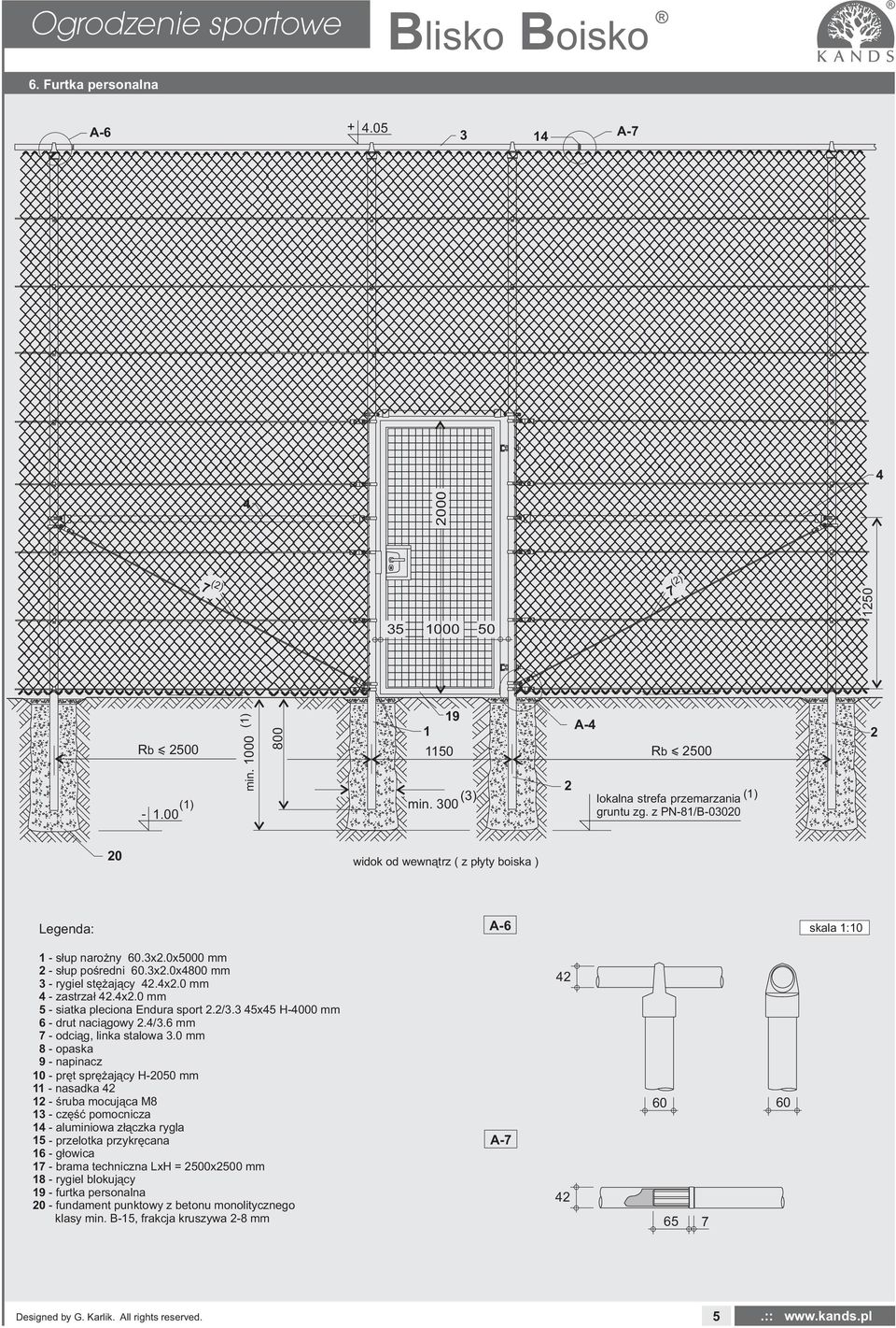 0 mm 8 - opaska 9 - napinacz 0 - pręt sprężający H-050 mm - nasadka - śruba mocująca M8 3 - część pomocnicza - aluminiowa złączka rygla 5 - przelotka przykręcana 6 - głowica 7