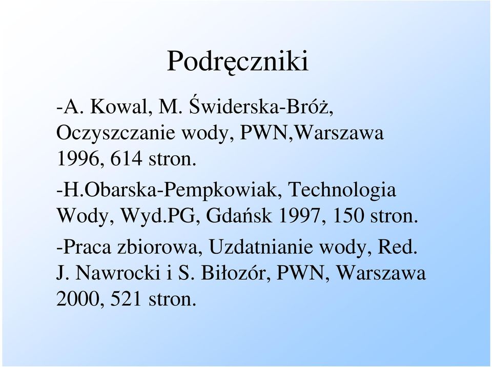 -H.Obarska-Pempkowiak, Technologia Wody, Wyd.
