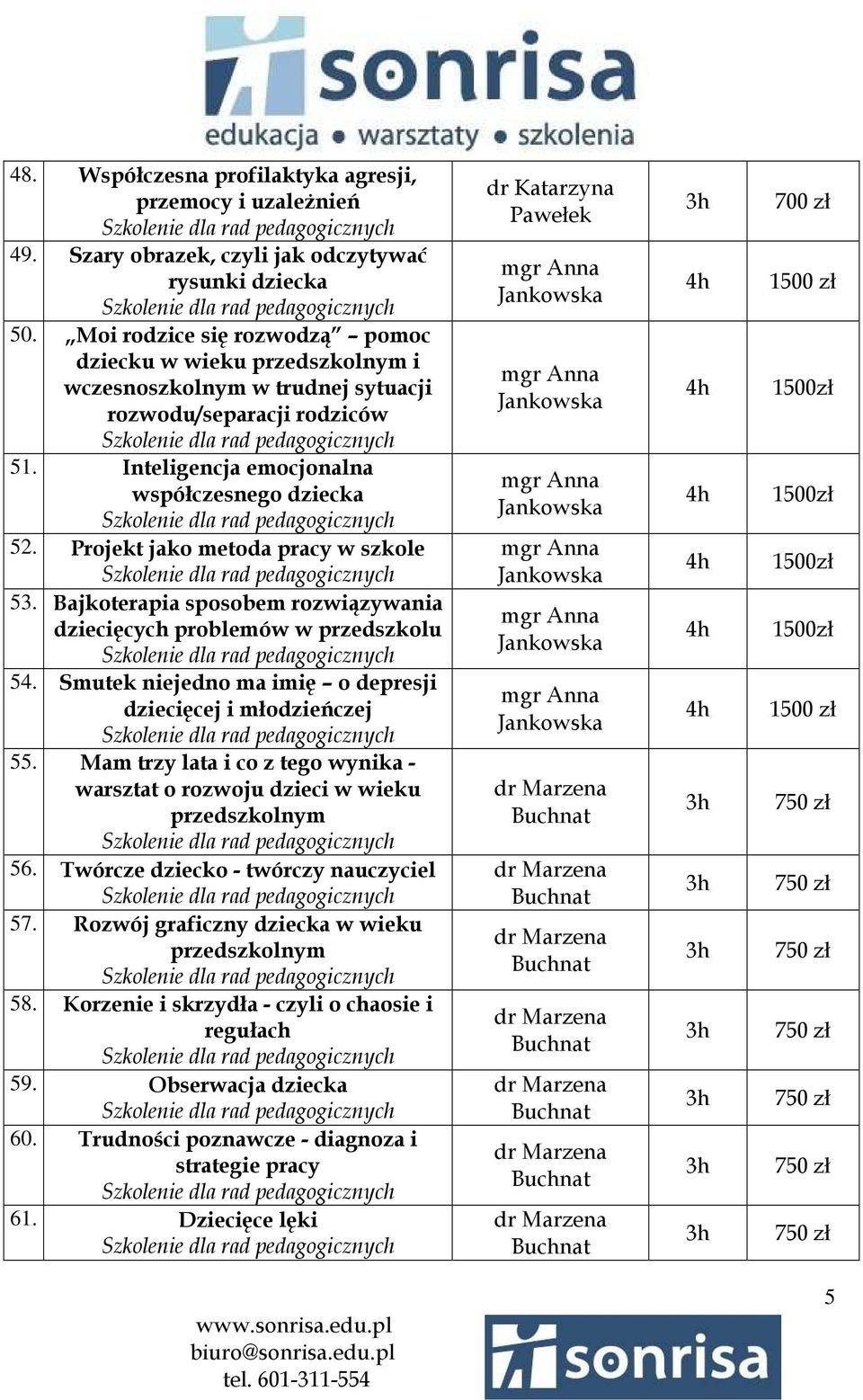 Projekt jako metoda pracy w szkole 53. Bajkoterapia sposobem rozwiązywania dziecięcych problemów w przedszkolu 54. Smutek niejedno ma imię o depresji dziecięcej i młodzieńczej 55.