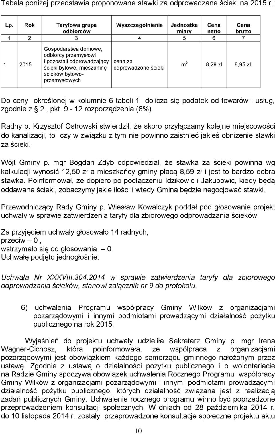 mieszaninę ścieków bytowoprzemysłowych cena za odprowadzone ścieki m 3 8,29 zł 8,95 zł. Do ceny określonej w kolumnie 6 tabeli 1 dolicza się podatek od towarów i usług, zgodnie z 2, pkt.