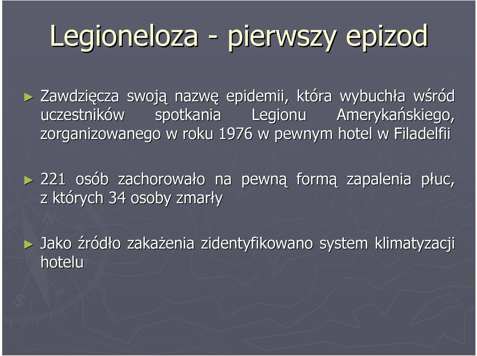 pewnym hotel w Filadelfii 221 osób b zachorowało o na pewną formą zapalenia płuc, p z