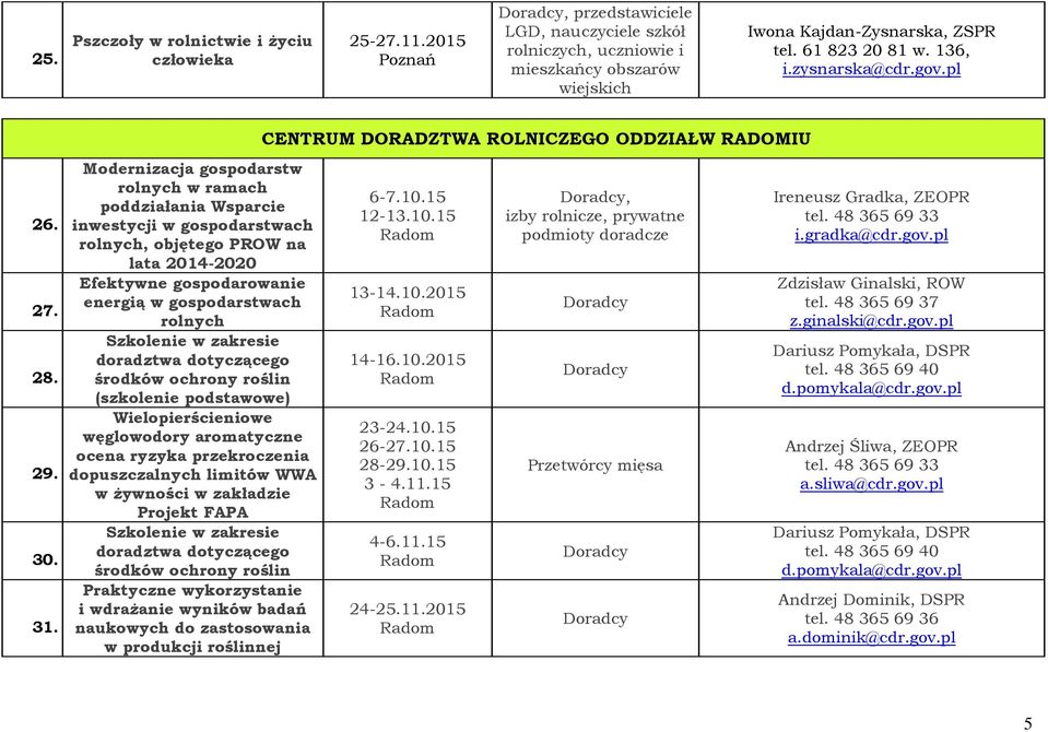 dotyczącego środków ochrony roślin (szkolenie podstawowe) Wielopierścieniowe węglowodory aromatyczne ocena ryzyka przekroczenia dopuszczalnych limitów WWA w żywności w zakładzie Projekt FAPA