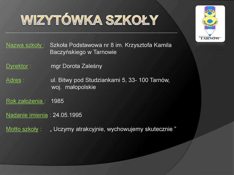 Zaleśny ul. Bitwy pod Studziankami 5, 33-100 Tarnów, woj.