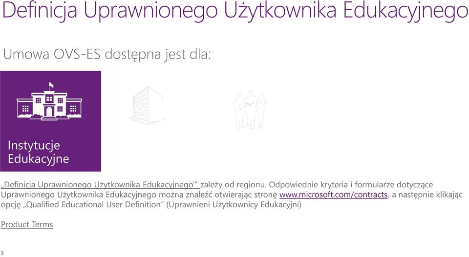 Odpowiednie kryteria i formularze dotyczące Uprawnionego Użytkownika Edukacyjnego można znaleźć otwierając