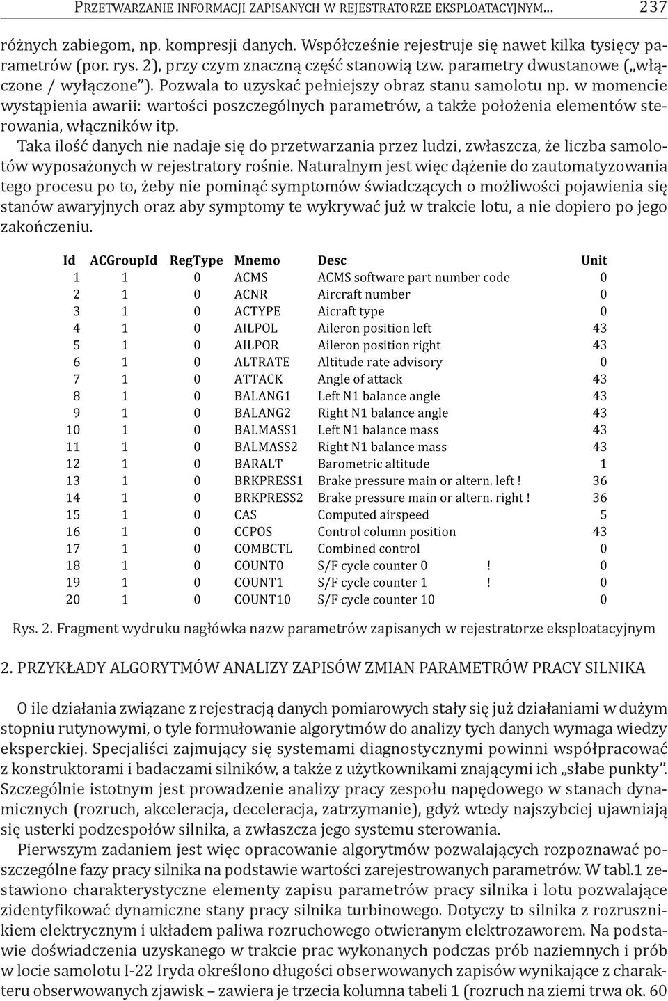 w momencie wystąpienia awarii: wartości poszczególnych parametrów, a także położenia elementów sterowania, włączników itp.