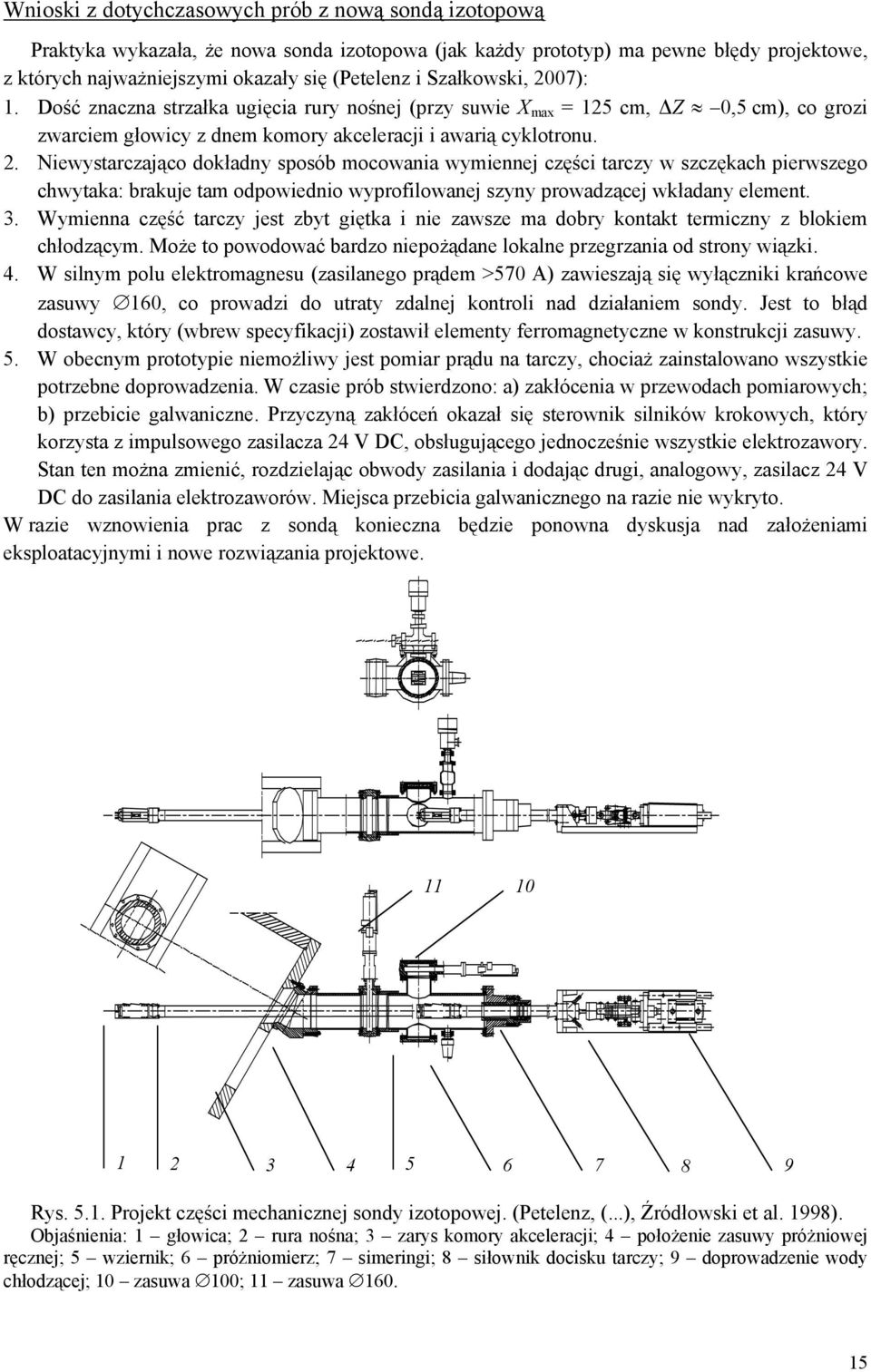 3. Wymienna część tarczy jest zbyt giętka i nie zawsze ma dobry kontakt termiczny z blokiem chłodzącym. Może to powodować bardzo niepożądane lokalne przegrzania od strony wiązki. 4.