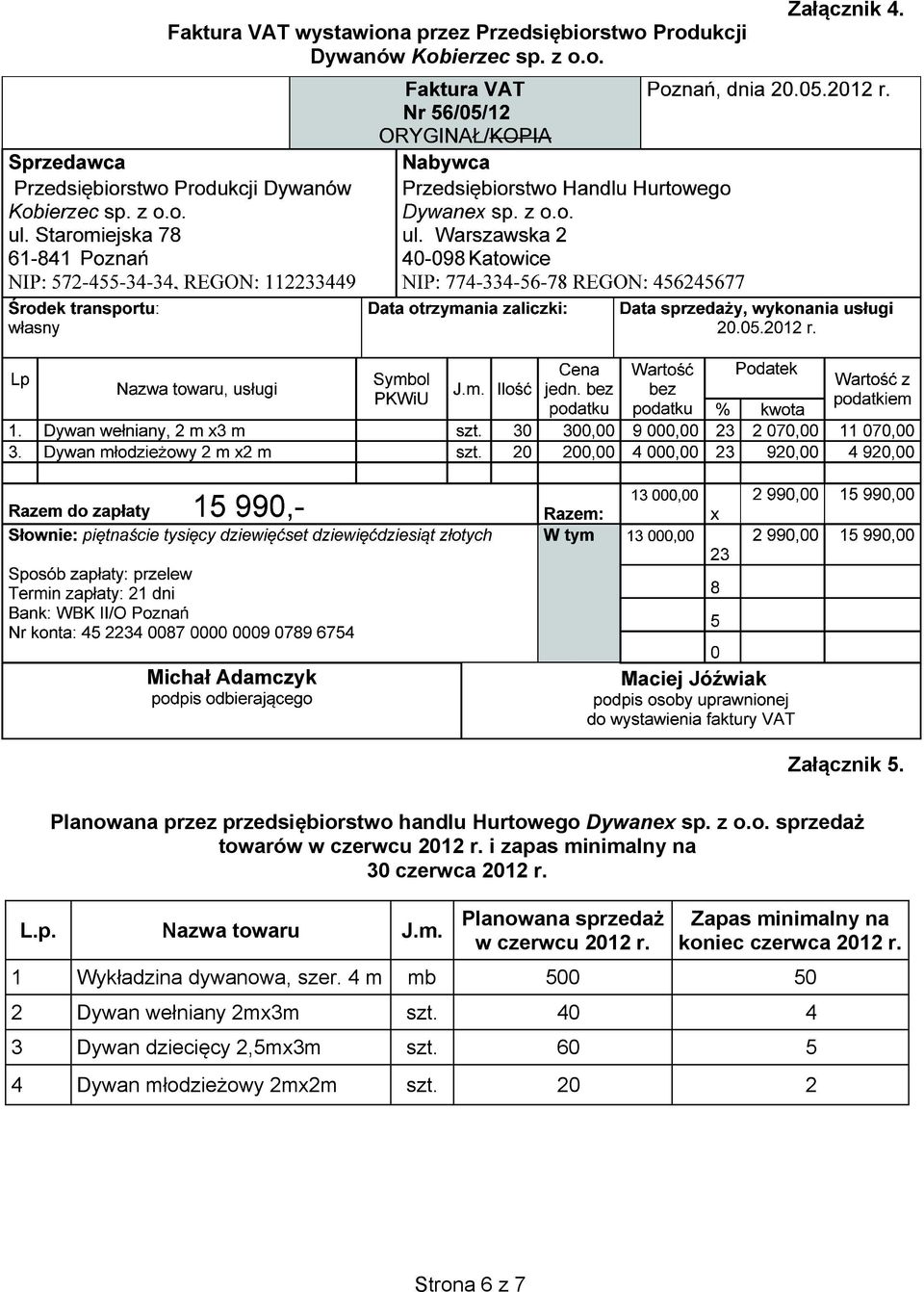 i zapas minimalny na 30 czerwca 2012 r. L.p. Nazwa towaru J.m. Planowana sprzeda w czerwcu 2012 r.