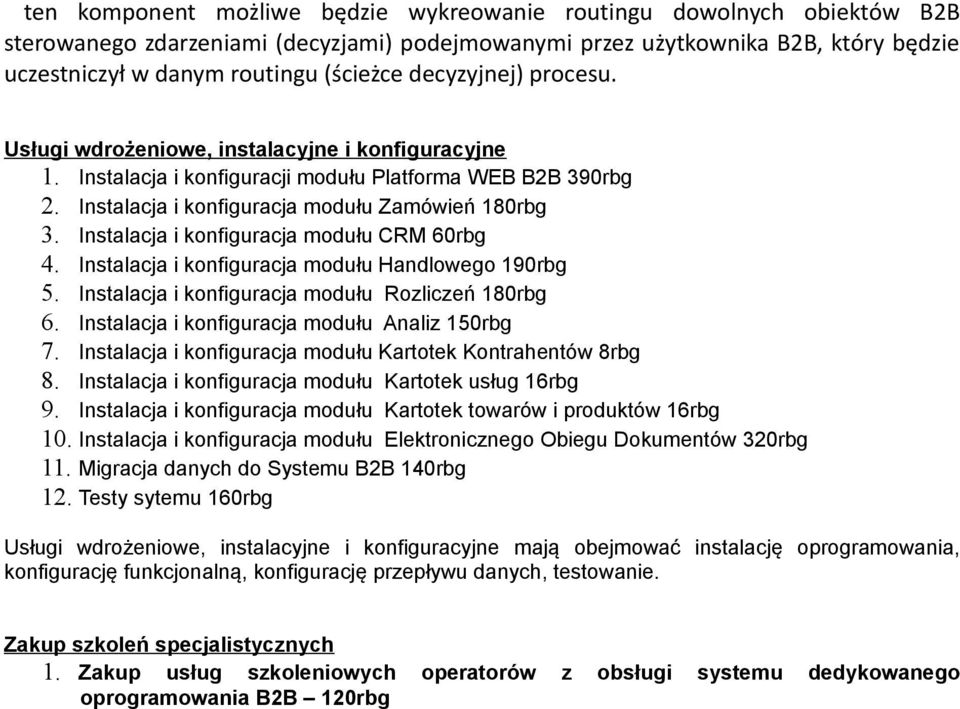 modułu Rozliczeń 80rbg 6. modułu Analiz 50rbg 7. modułu Kartotek Kontrahentów 8rbg 8. modułu Kartotek usług 6rbg 9. modułu Kartotek towarów i produktów 6rbg 0.