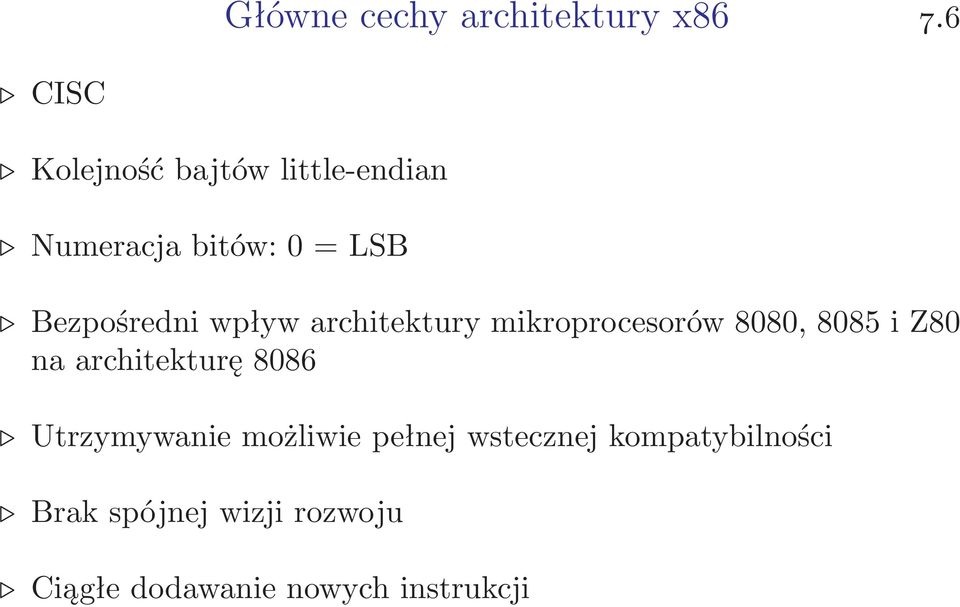 wpływ architektury mikroprocesorów 8080, 8085 i Z80 na architekturę 8086