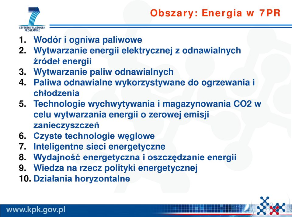 Technologie wychwytywania i magazynowania CO2 w celu wytwarzania energii o zerowej emisji zanieczyszczeń 6.