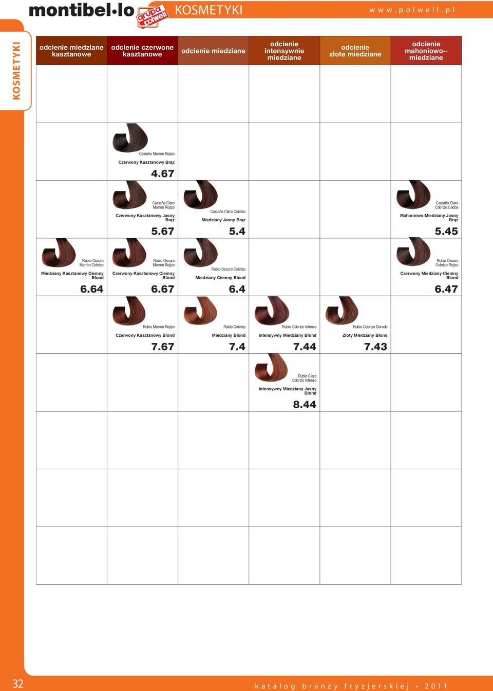 67 Marrón Rojizo Czerwony Kasztanowy Jasny Brąz 5.67 Cobrizo Miedziany Jasny Brąz 5.4 Cobrizo Caoba Mahoniowo-Miedziany Jasny Brąz 5.