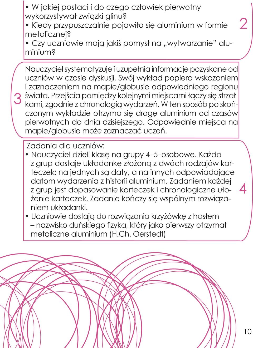 Przejścia pomiędzy kolejnymi miejscami łączy się strzałkami, zgodnie z chronologią wydarzeń.