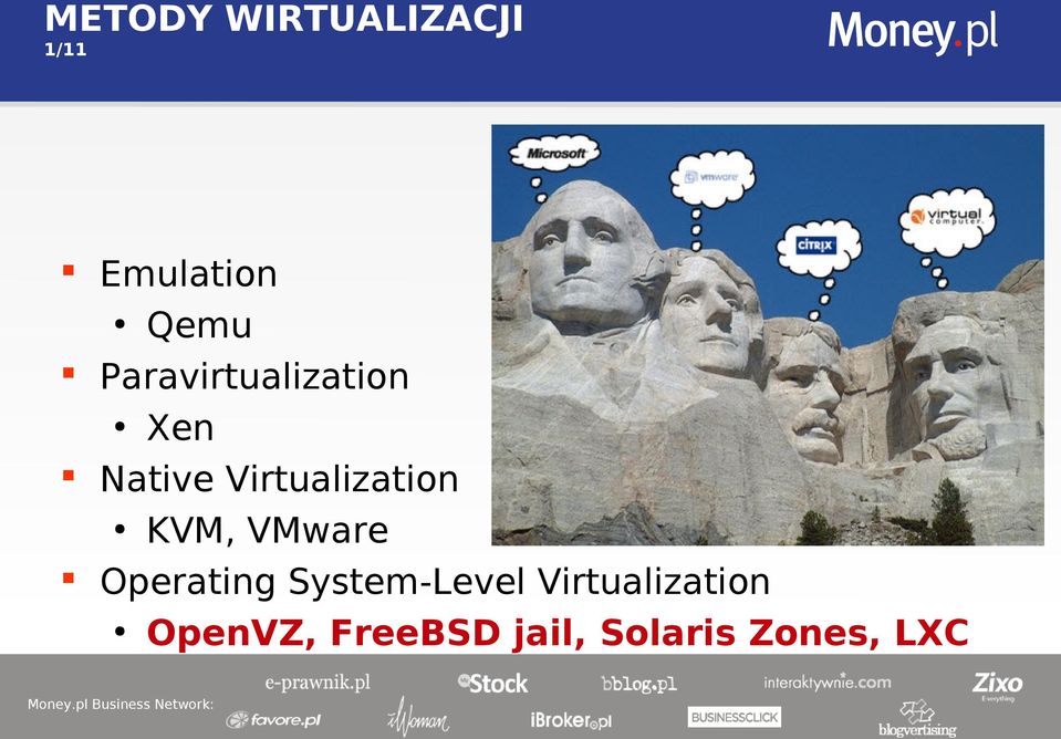 Virtualization KVM, VMware Operating